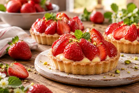 Erdbeertörtchen mit Vanillecreme