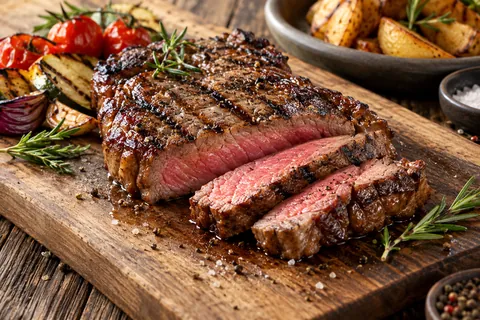 Ribeye mit Ofenkartoffeln und Kräuterbutter