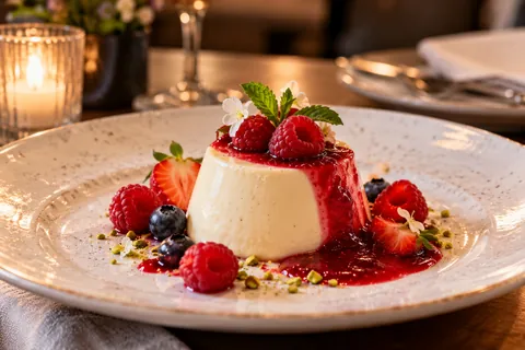 Panna cotta mit Beeren
